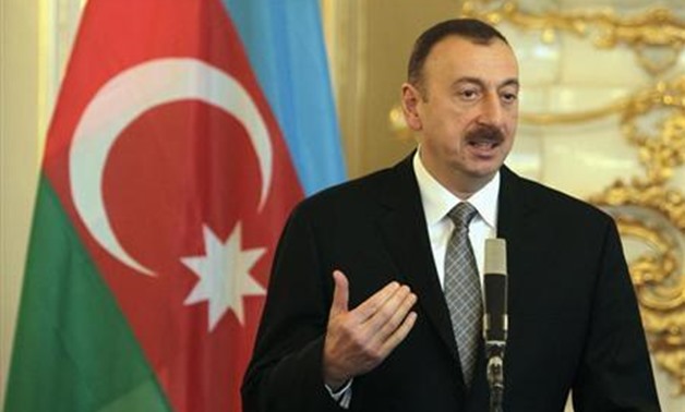 Azerbaijan's President Ilham Aliyev answers questions during a news conference at Prague Castle in Prague  -Reuters