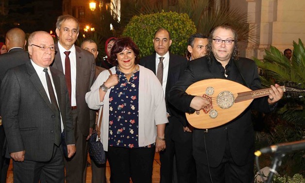 President of the Cairo Opera House Enas Abdel Dayem and Culture Minister Helmy el-Namnam in opening ceremony - Press Photo