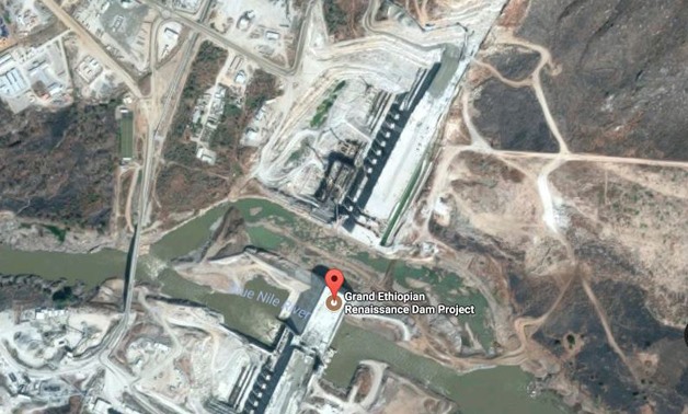 Ethiopian Renaissance Dam- photo is a screenshot from Google maps