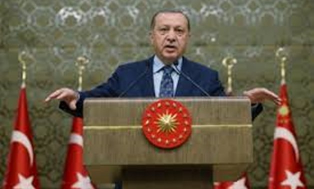 Turkish President Tayyip Erdogan addresses academics during a meeting at the Presidential Palace in Ankara, Turkey July 26, 2017. Murat Cetinmuhurdar/Presidential Palace/Handout via REUTERS
