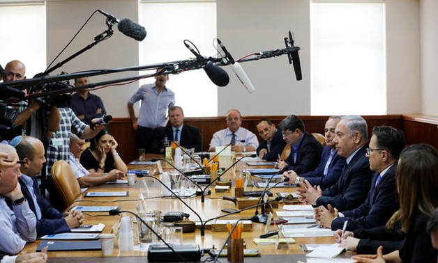 Israeli Prime Minister Benjamin Netanyahu attends the weekly cabinet meeting in Jerusalem - REUTERS
