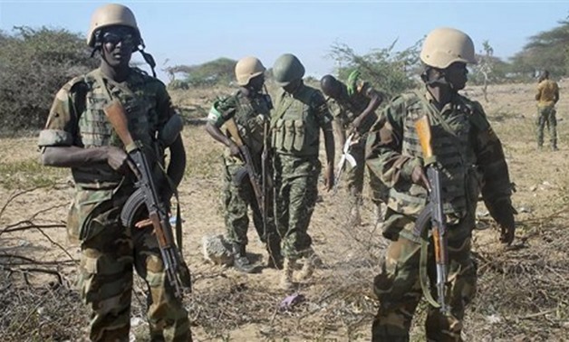 African Union soldiers walking in a region south of the capital, Mogadishu, Somalia - AFP