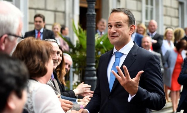 Leo Varadkar speaks to people as he leaves Government buildings after being elected by parliamentary vote as the next Prime Minister of Ireland (Taoiseach) to replace Enda Kenny in Dublin, Ireland June 14, 2017 - REUTERS
