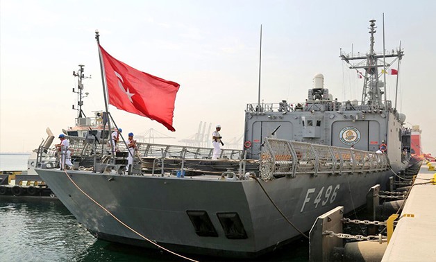  Turkish TCG GOKOVA frigate arrived to Qatar-File Photo.