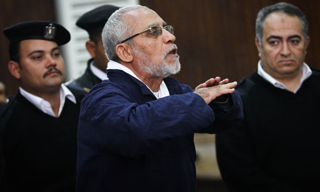 File- The Supreme Guide of the Muslim Brotehrhood Mohamed Badie during trial