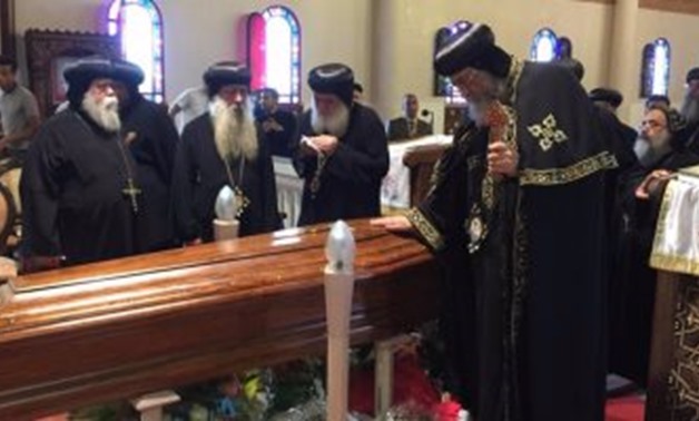 Pope Tawadros during the funeral prayers of of Anba Kyrillos - File Photo