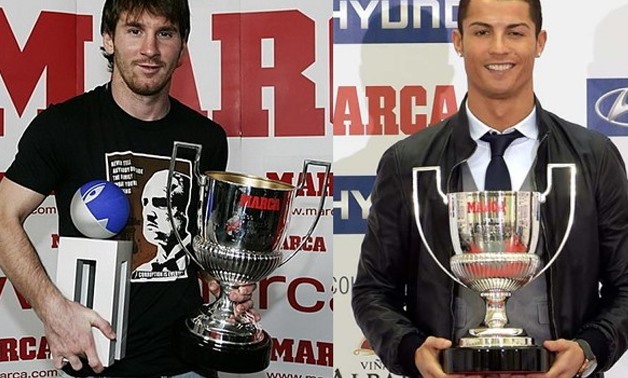 Ronaldo and Messi with the Pichichi award – sportskeeda website