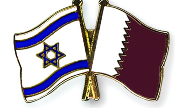 Crossed Israel-Qatar Flag - via crossed-flag-pins website
