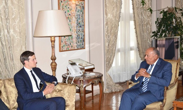 Foreign Minister Sameh Shoukry and White House senior adviser Jared Kushner - Press Photo