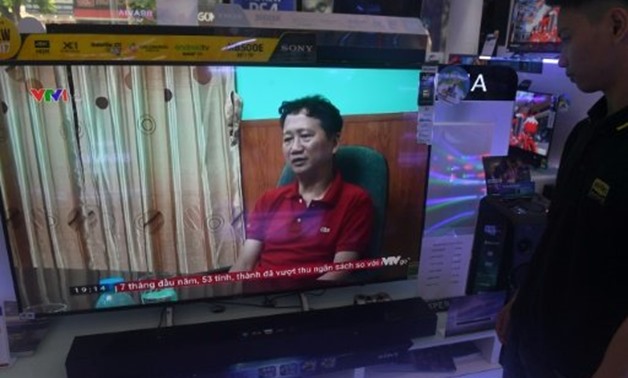 Trinh Xuan Thanh speaks in a clip aired by Vietnam's state television VTV, in Hanoi on August 4, 2017 - AFP
