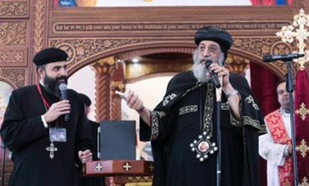 Pope Tawadros II of Alexandria and Patriarch of Saint Mark Diocese  at St. Mary and Abu Seifin Cathedral in the Australian capital Sydney on Friday  - File Photo