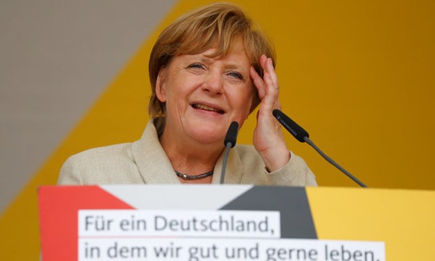 German Chancellor Angela Merkel, a top candidate of the Christian Democratic Union Party (CDU) for the upcoming general elections - REUTERS