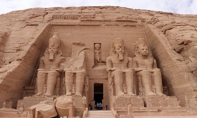 FILE - Part of the Great Abu Simbel Temples in Aswan 