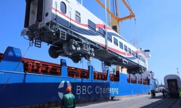 FILE - The second batch of the Russian railway vehicles are expected to dock at Alexandria Port on Friday night