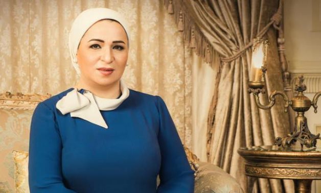 FILE - Egypt’s First Lady Entissar Amer – Official Facebook page