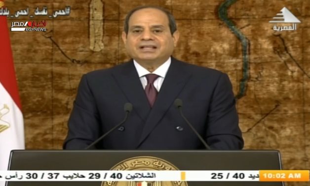 Egypt's President Abdel Fattah El Sisi gives a televised speech on the 68th anniversary of the 1952 Revolution - Screenshot/National TV
