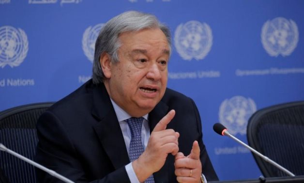 FILE PHOTO: United Nations Secretary-General Antonio Guterres takes part in a news conference at the United Nations headquarters in New York, U.S., June 20, 2017. REUTERS/Lucas Jackson