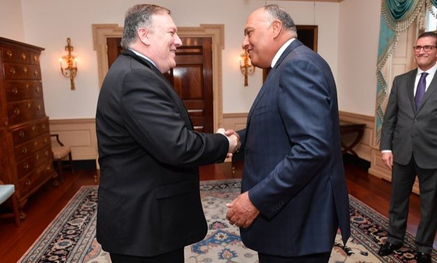 US Secretary of State Mike Pompeo (L) and Egyptian Foreign Minister Sameh Shoukry (R) - Source: US embassy in Egypt