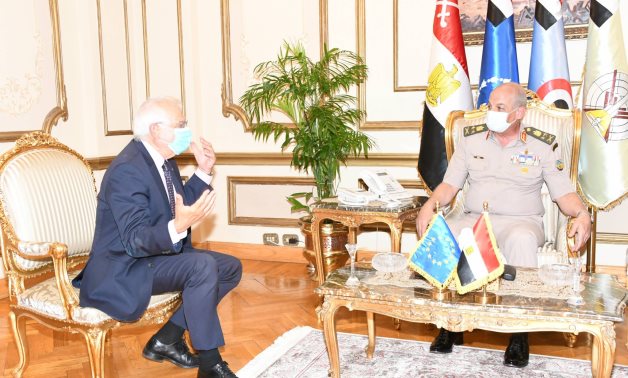 Egyptian Defense Minister Mohamed Zaki meets with Josep Borrell, the EU high representative for foreign affairs – Borrell’s Twitter