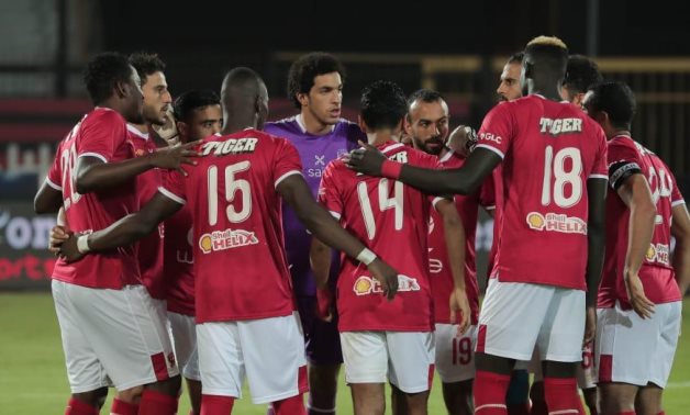 Al Ahly players before the game, courtesy of Al Ahly Twitter 