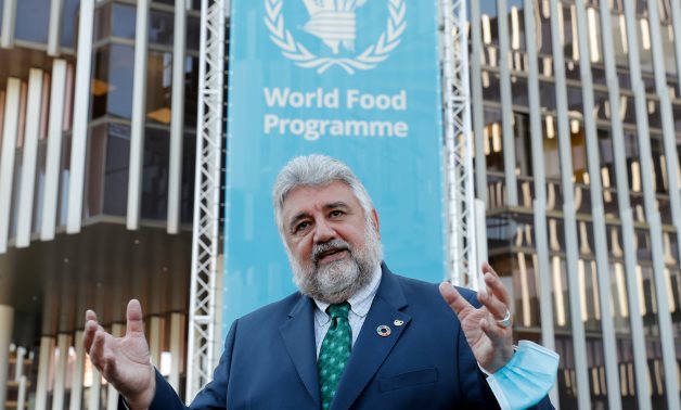 Amir Abdulla, Deputy Executive Director of the World Food Program, looks on as he speaks to the media after the WFP won the 2020 Nobel Peace Prize, in Rome, Italy October 9, 2020. REUTERS/Remo Casilli