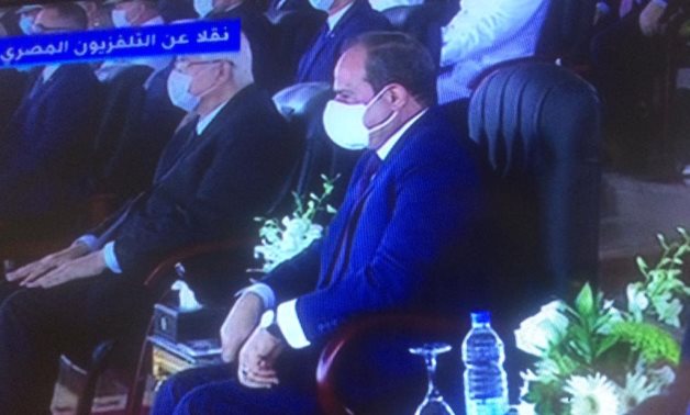 President Abdel Fattah El Sisi attended on Thursday a ceremony marking the graduation of a new batch of the Police Academy in New Cairo- a screenshot from live streaming