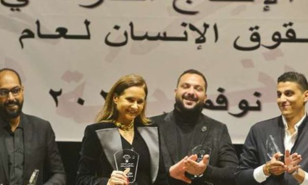 File: Nelly Karim during the honoring ceremony.