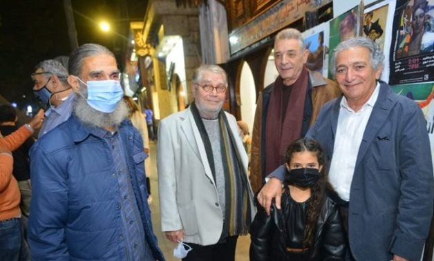 The artist Ahmed Farid with some of the attendees in "Seasons" Art Exhibition in Safarkhan gallery in Zamalek - Press photo