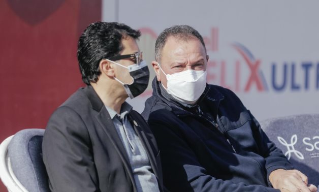 File- Egyptian Minister of Youth and Sports Dr. Ashraf Sobhy during his visit to Al Ahly