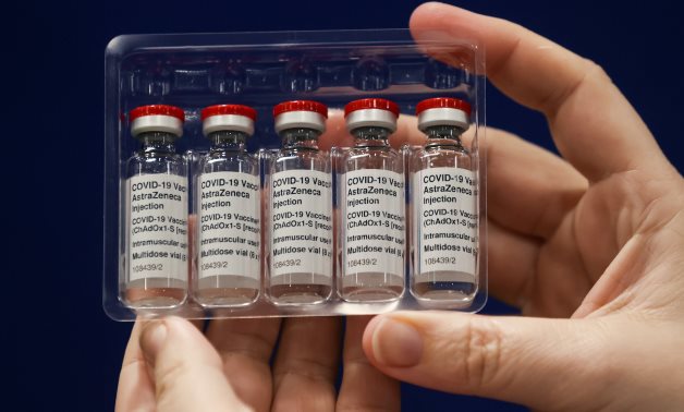 File- Vials with AstraZeneca's coronavirus disease vaccine are seen at the vaccination centre in the Newcastle Eagles Community Arena, in Newcastle upon Tyne, Britain, Jan. 30, 2021. REUTERS/Lee Smith
