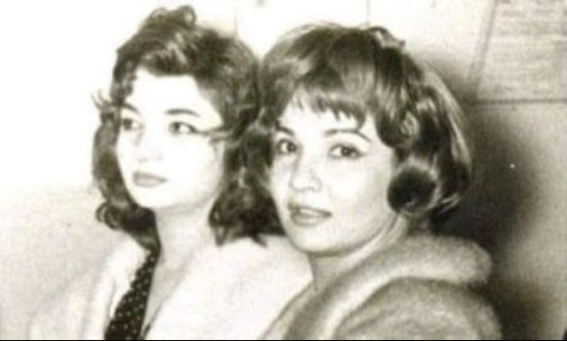 Late Egyptian actress and singer Shadia [R] with her sister Afaf Shaker