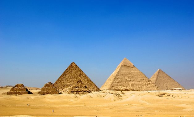 FILE - The Great Pyramids of Giza