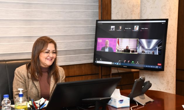Minister of Planning and Economic Development Hala al-Said in celebration of International Women Day - Press Photo 
