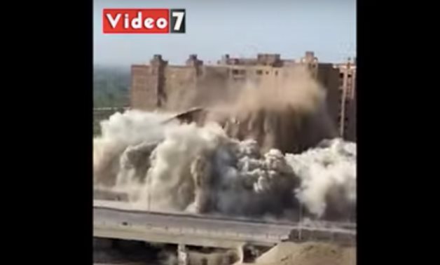 Screenshot of video during demolishing haram building 