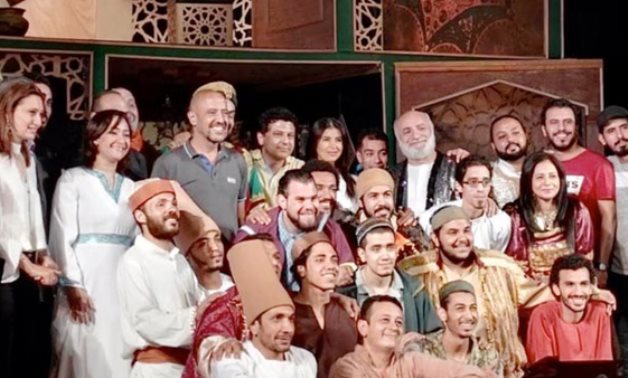 Cast of the play with Ashraf Abdel Baki - Social Media