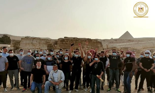 'Mistral' crew members during their visit to Giza Pyramids, Saqqara - MIn. of Tourism & Antiquities