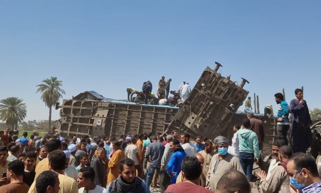 File- The train collision accident in Upper Egypt- Youm7/Mahmoud Maqboul