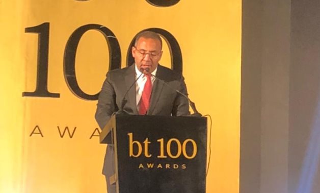 Khaled Salah, editor-in-chief of the private newspaper Youm7 in BT100 ceremony