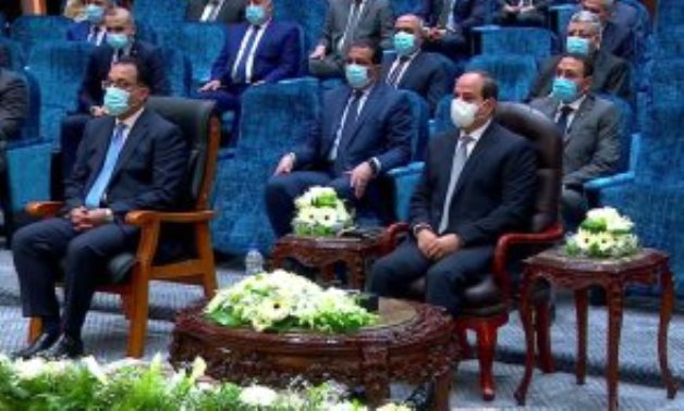 President Abdel Fatah al-Sisi inaugurating Gypto Pharma City on April 1, 2021. TV screenshot