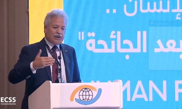 Essam Shiha, the head of the Egyptian Organization for Human Rights, speaks during a conference on Thursday titled 'Building a Post-Pandemic World...A Comprehensive Approach to Human Rights” – Screenshot/ECSS