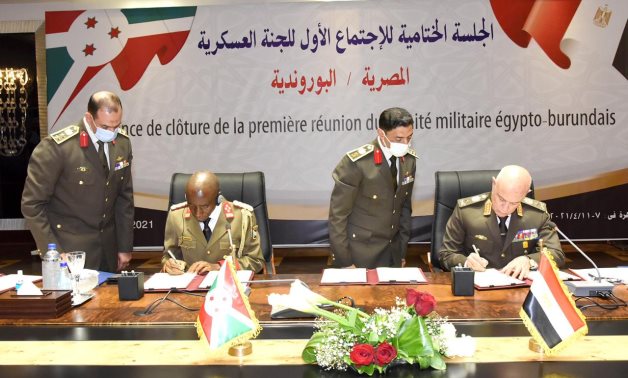 Egyptian and Burundian army chieds of staff sign a military protocol - Egyptian army spox