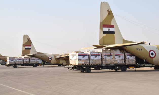 Medical aid sent to Libya's Sabha airport on April 13. 2021. Press Photo 
