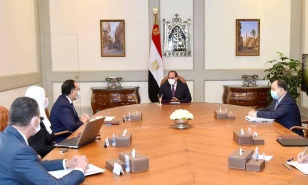 President Abdel Fatah al-Sisi in meeting on social solidarity held on April 19, 2021. Press Photo 