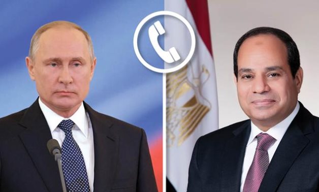 President Abdel Fattah El-Sisi and his Russian counterpart Vladimir Putin made a phone call on April 23, 2021- press photo