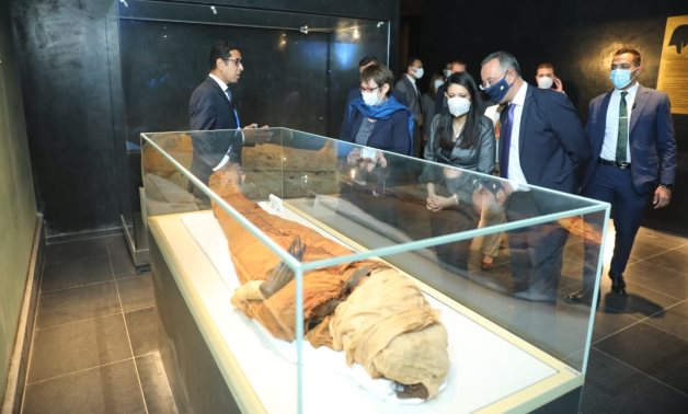 President of the European Bank for Reconstruction and Development (EBRD) Odile Renaud-Basso tours the National Museum for Egyptian Civilization