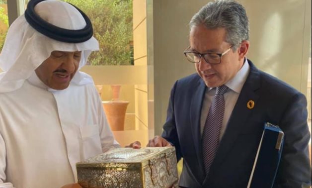 Egypt's Minister of Tourism & Antiquities Khaled el-Enany (R) with Prince Sultan bin Salman bin Abdul Aziz Al-Saud - Min. of Tourism & Antiquities