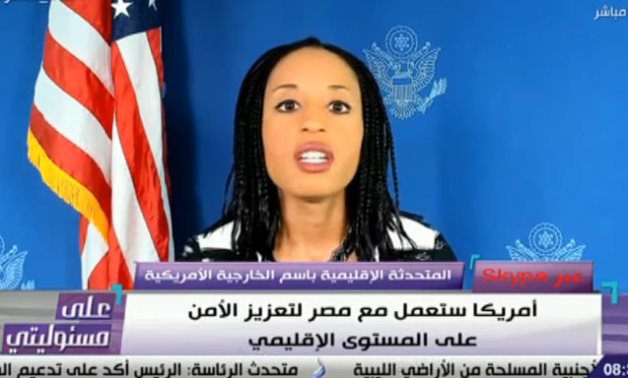 Spokeswoman for the US State Department Geraldine Griffith speaks to Ala Mas’oliety TV program on Sada El-Balad – Screenshot