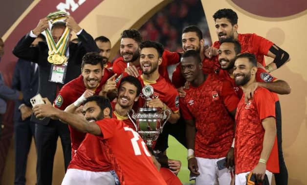 Al Ahly players celebrate the title, courtesy of Al Ahly website