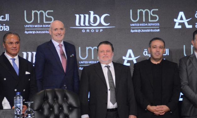 UMS chairman Hassan Abdullah (middle) and Sam Barnett (second from the left), executive director of MBC - Press photo