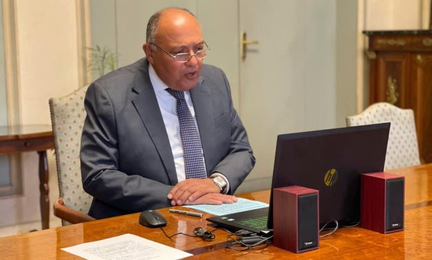 Egypt’s Foreign Minister Sameh Shoukry holds a video conference with his Malaysian counterpart, Hishammuddin Hussein – Egyptian Foreign Ministry